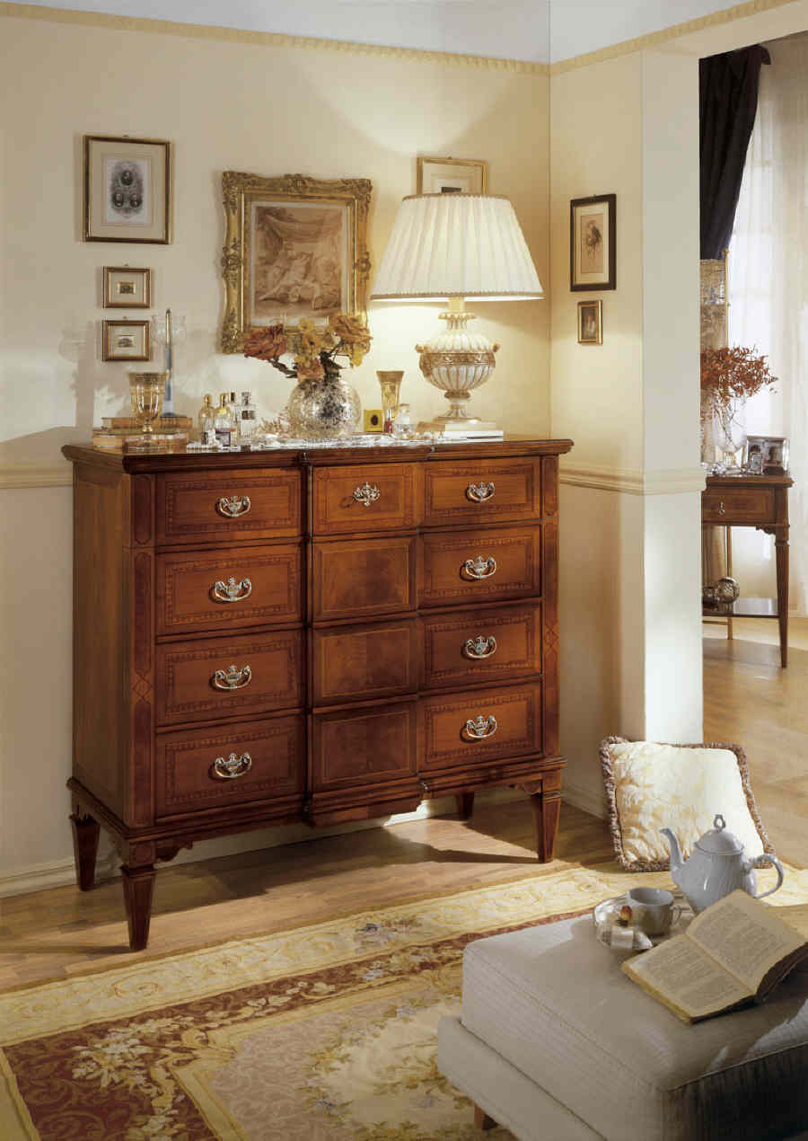 Salca Asiago chest of drawers in walnut and cherry 770x
